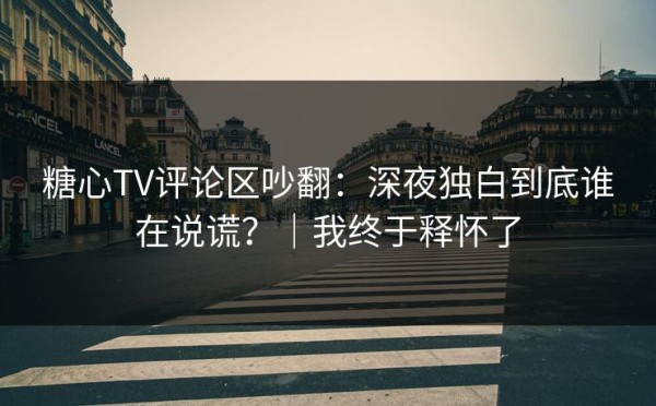 糖心TV评论区吵翻：深夜独白到底谁在说谎？｜我终于释怀了