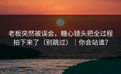 老板突然被误会，糖心镜头把全过程拍下来了（别跳过）｜你会站谁？