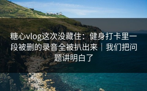 糖心vlog这次没藏住：健身打卡里一段被删的录音全被扒出来｜我们把问题讲明白了