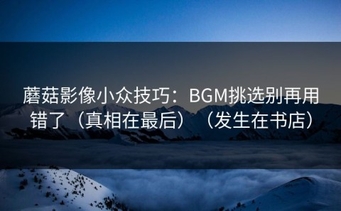 蘑菇影像小众技巧：BGM挑选别再用错了（真相在最后）（发生在书店）
