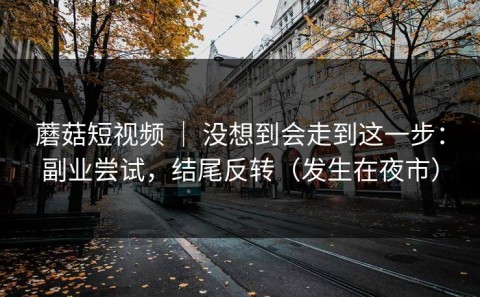 蘑菇短视频 ｜ 没想到会走到这一步：副业尝试，结尾反转（发生在夜市）