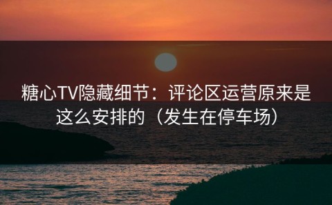 糖心TV隐藏细节：评论区运营原来是这么安排的（发生在停车场）