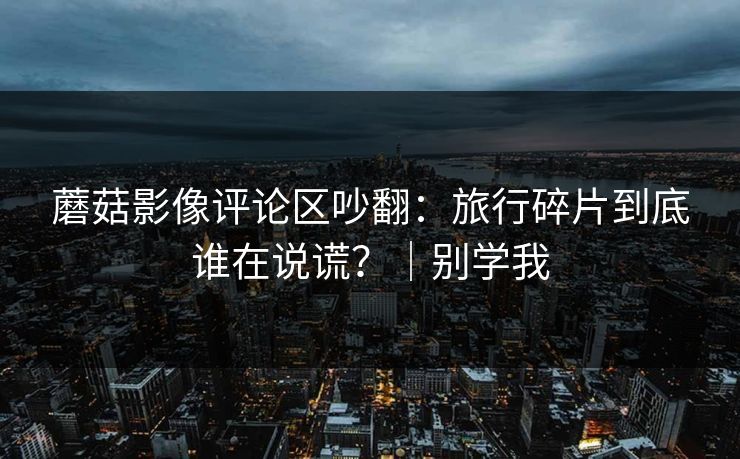 蘑菇影像评论区吵翻：旅行碎片到底谁在说谎？｜别学我