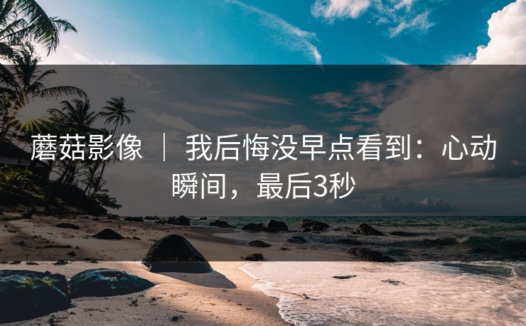 蘑菇影像 ｜ 我后悔没早点看到：心动瞬间，最后3秒