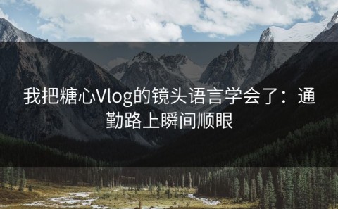 我把糖心Vlog的镜头语言学会了：通勤路上瞬间顺眼