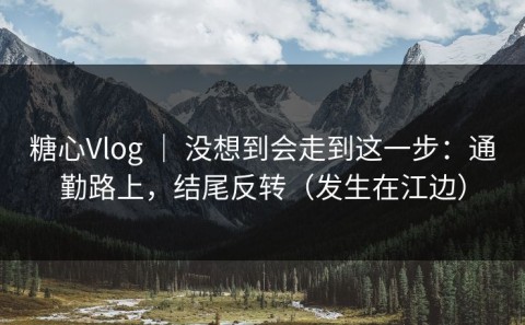 糖心Vlog ｜ 没想到会走到这一步：通勤路上，结尾反转（发生在江边）