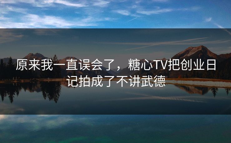 原来我一直误会了，糖心TV把创业日记拍成了不讲武德