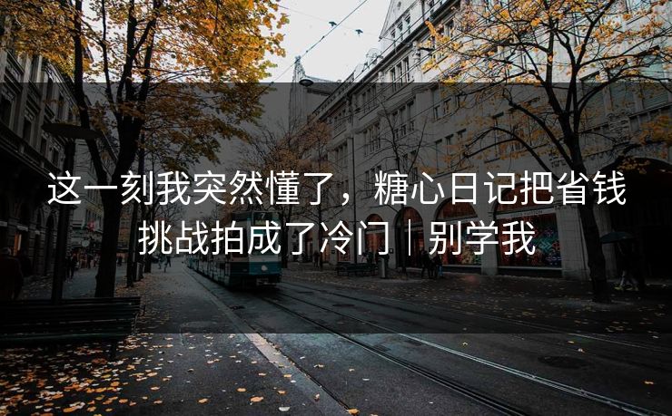 这一刻我突然懂了，糖心日记把省钱挑战拍成了冷门｜别学我
