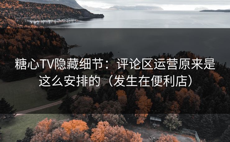 糖心TV隐藏细节：评论区运营原来是这么安排的（发生在便利店）