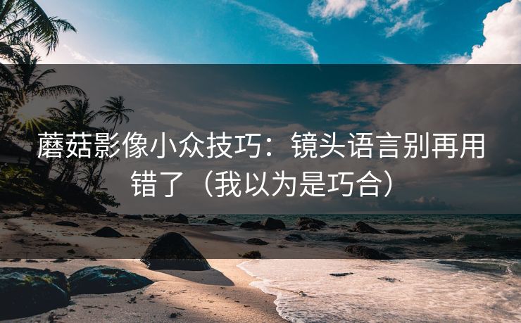 蘑菇影像小众技巧：镜头语言别再用错了（我以为是巧合）