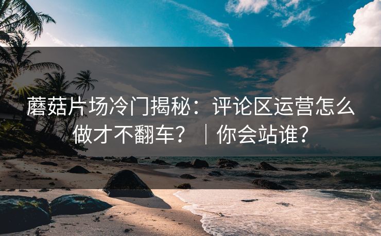 蘑菇片场冷门揭秘：评论区运营怎么做才不翻车？｜你会站谁？